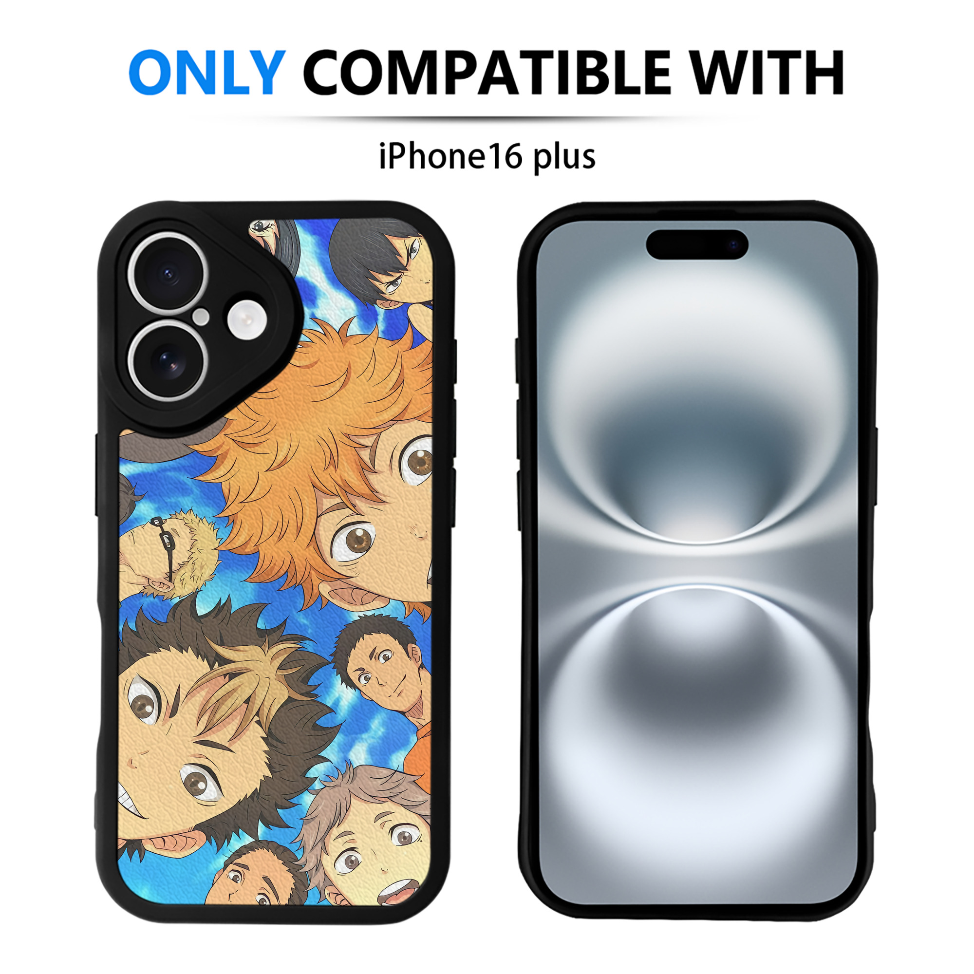 （画像用） ハイキュー!! Haikyu!! 【iPhone 16シリーズ対応】シリコンスマホケース（レザー調） 材質：シリコン